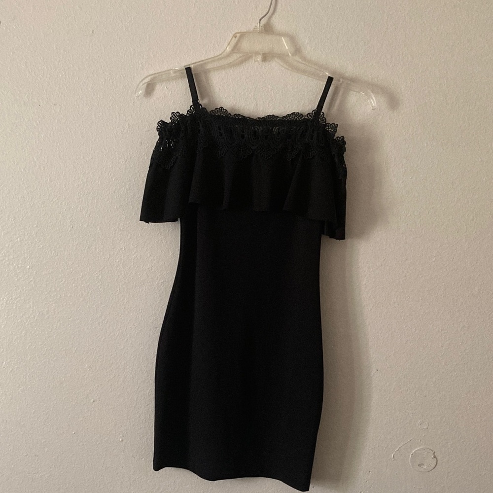 Elegant Black Lace Off-Shoulder Dress